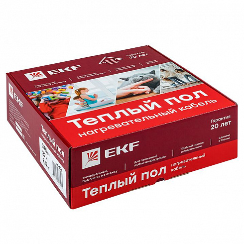 Теплый пол (нагревательный кабель) 2000 Вт 143 м 13,5 м2 EKF